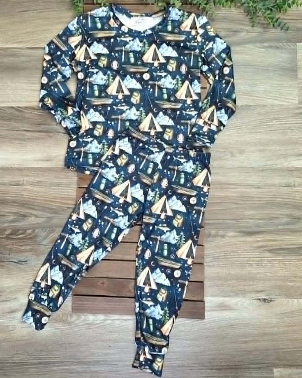 Midnight Blue Camping Adventure Pajama Set A Touch of Magnolia Boutique