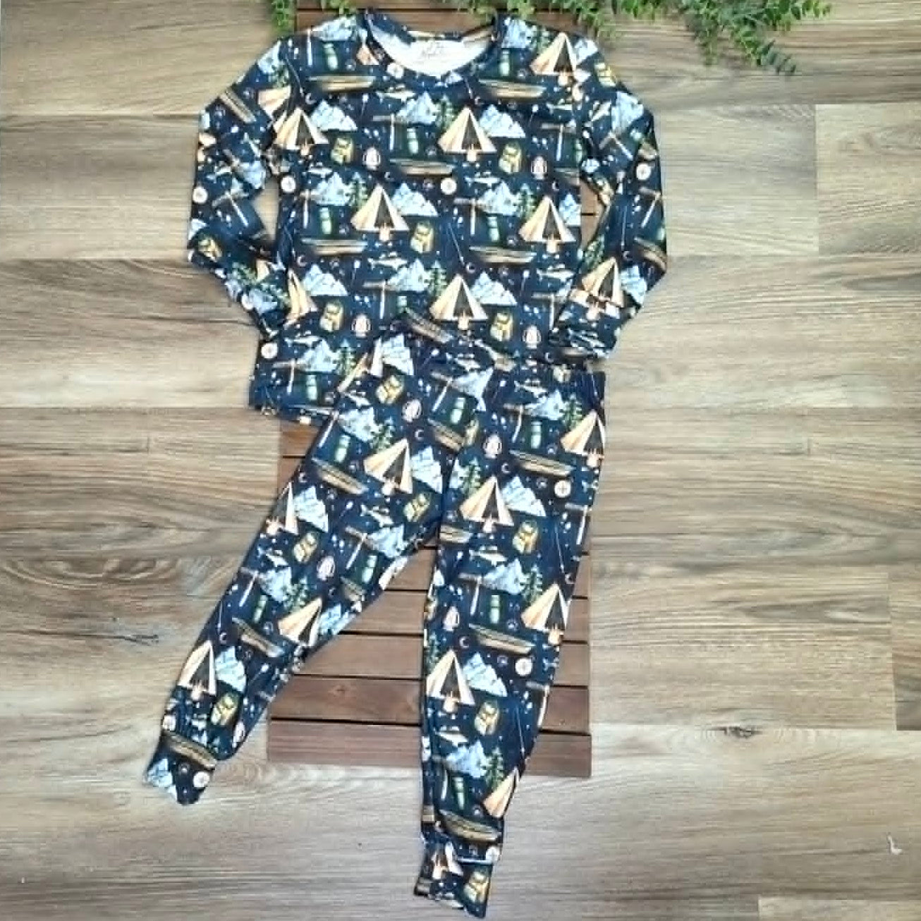 Midnight Blue Camping Adventure Pajama Set A Touch of Magnolia Boutique