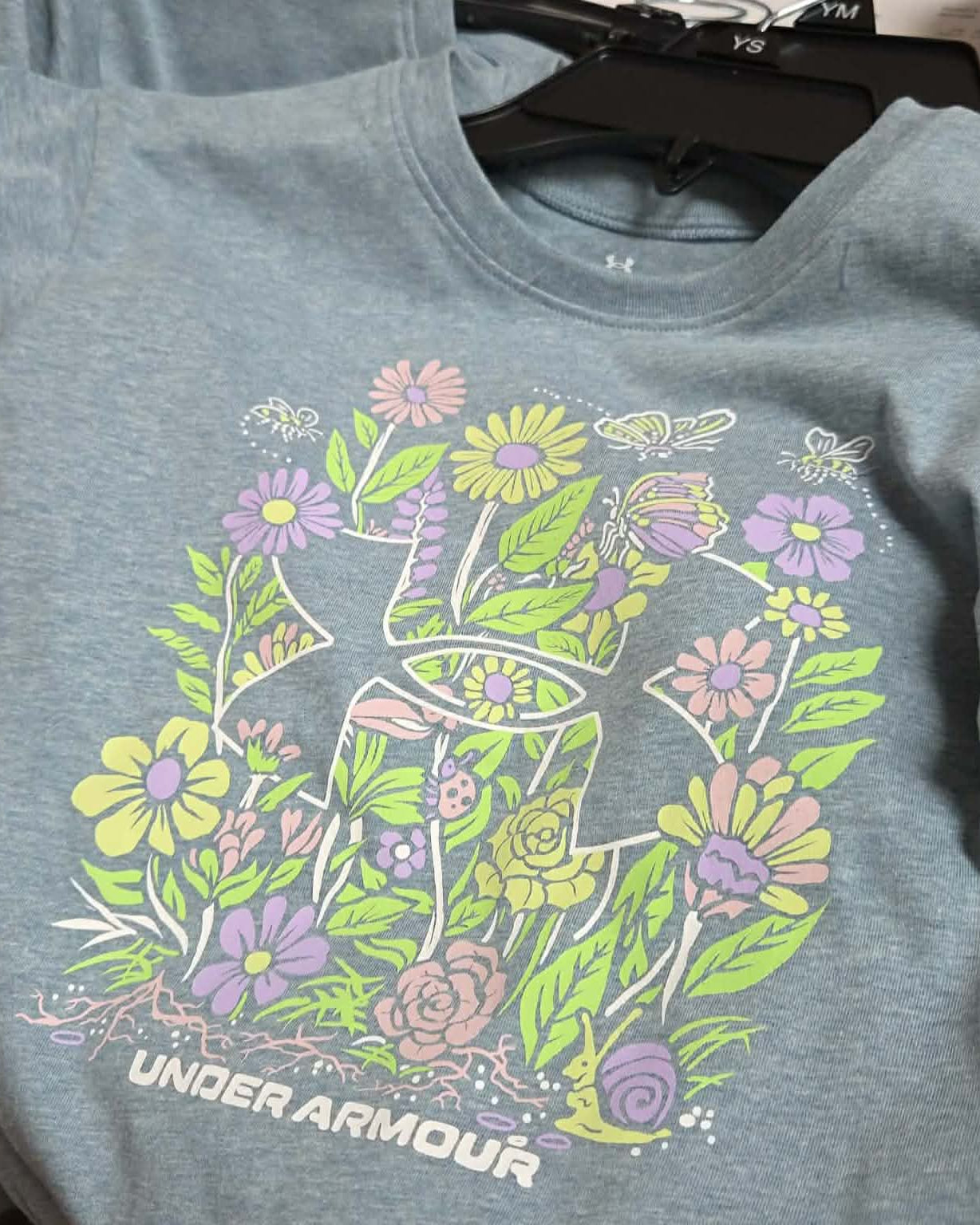Under Armour® Youth Girls Flower Friends Tee- Boundless Blue A Touch of Magnolia Boutique