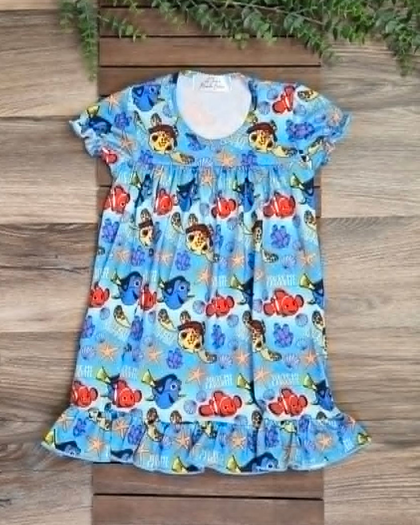 Ocean Friends Pajama Gown A Touch of Magnolia Boutique