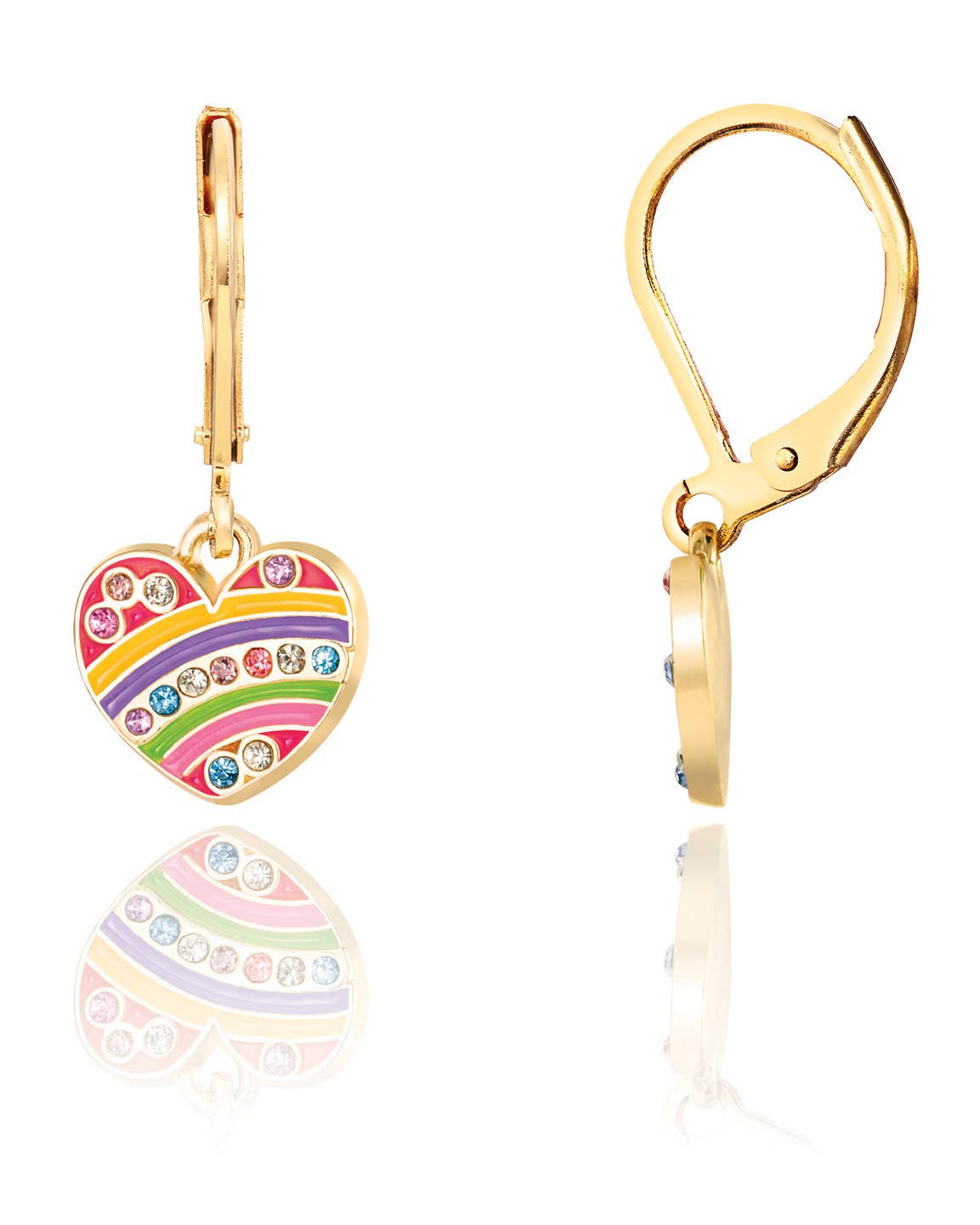 Crystal Rainbow Heart | Leverback Dangle Earrings A Touch of Magnolia Boutique