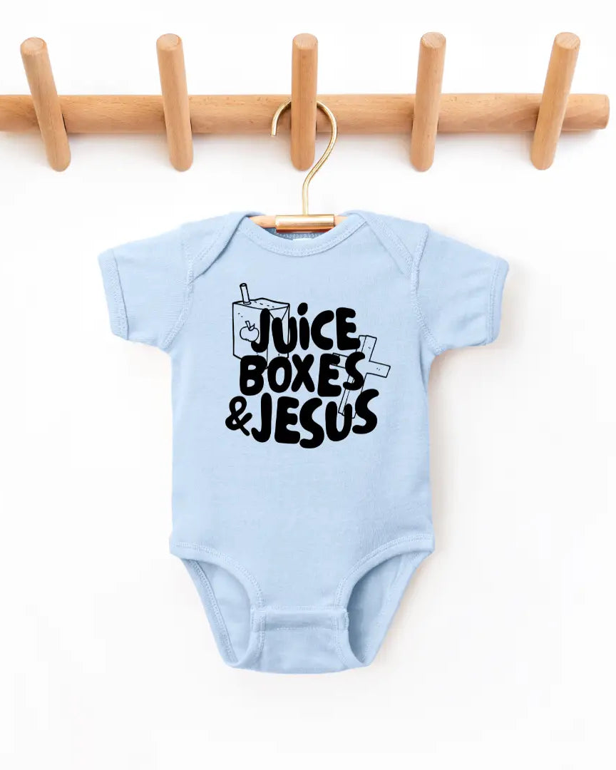 Juice Boxes & Jesus Blue Infant Onesie A Touch of Magnolia Boutique
