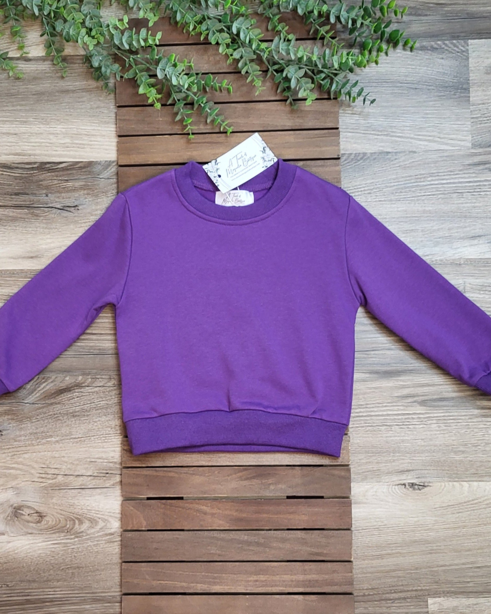 Girls Purple Crew Neck Top A Touch of Magnolia Boutique