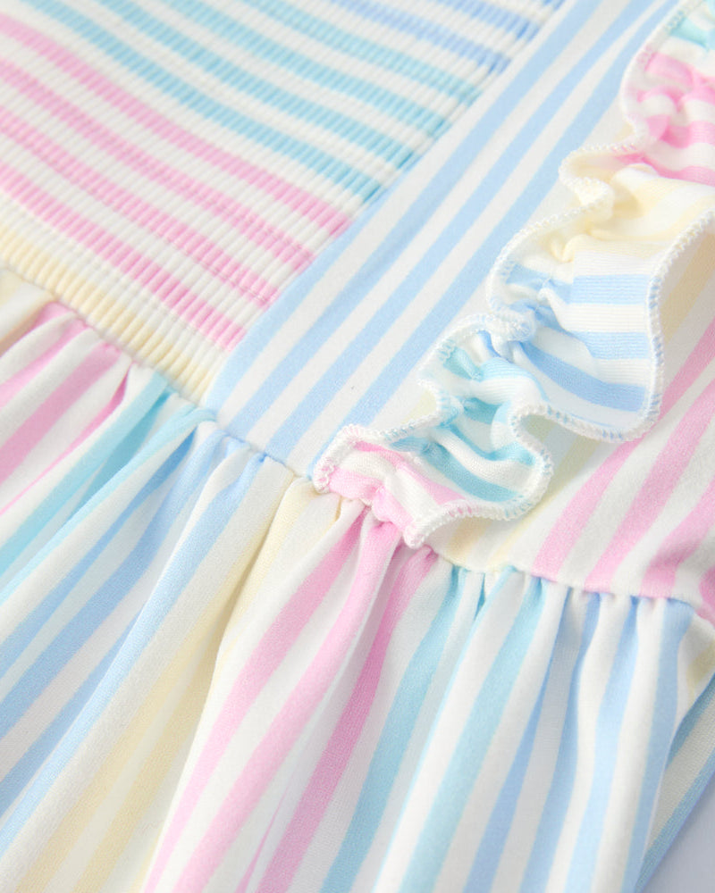 Striped Ruffle Smocked Dress A Touch of Magnolia Boutique