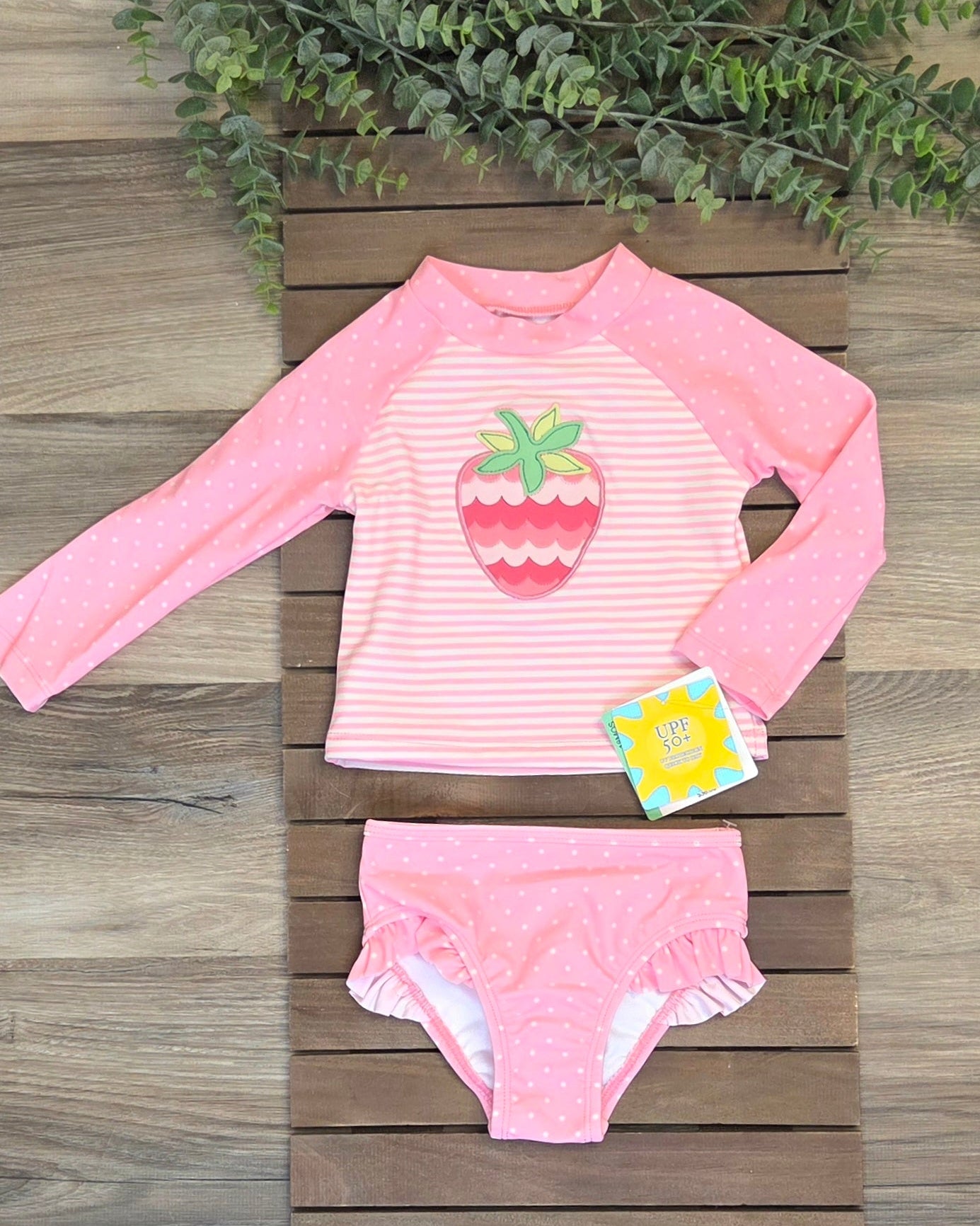 Baby Girl Strawberry 2 pc Rashguard Swim A Touch of Magnolia Boutique