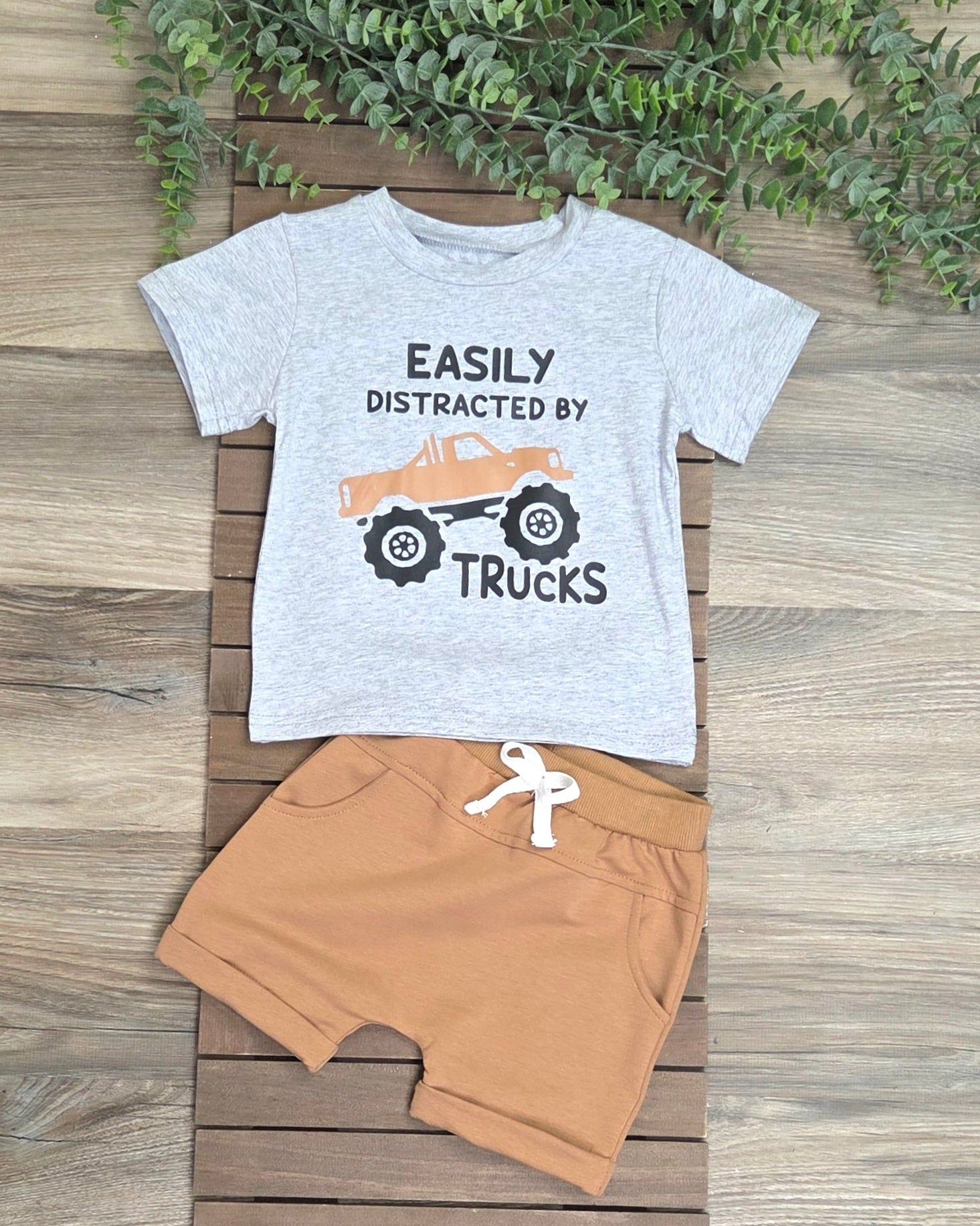 Easily Distracted by Trucks Shorts Set A Touch of Magnolia Boutique