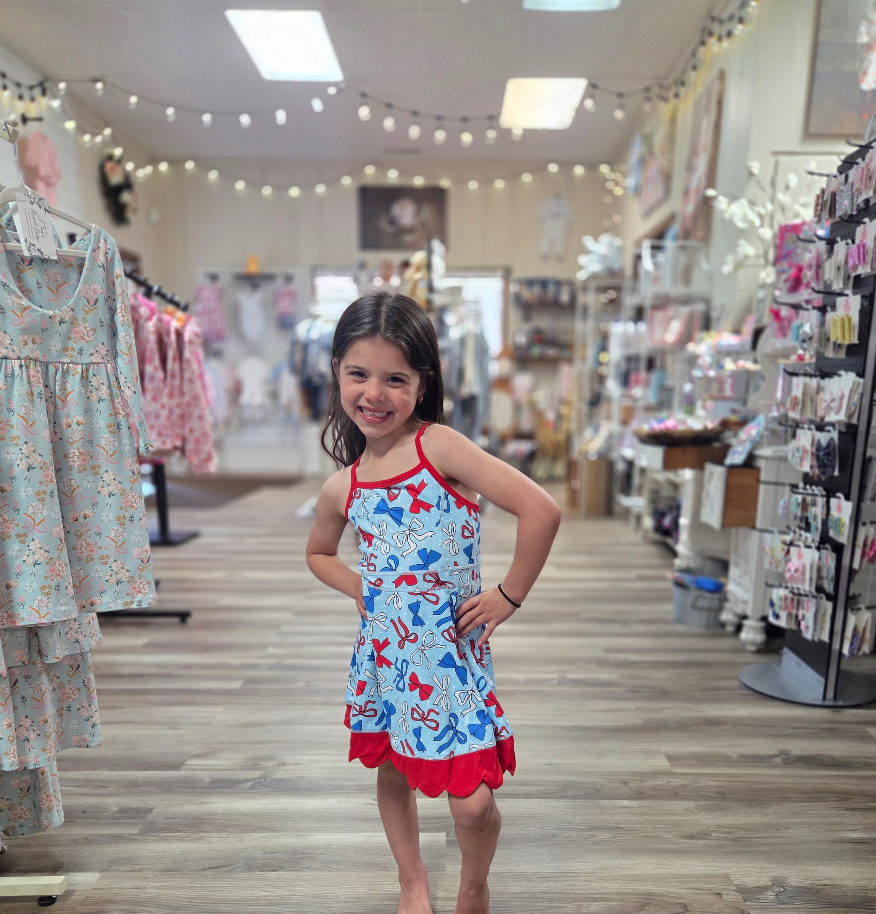 Patriotic Bows Yoga Dress A Touch of Magnolia Boutique