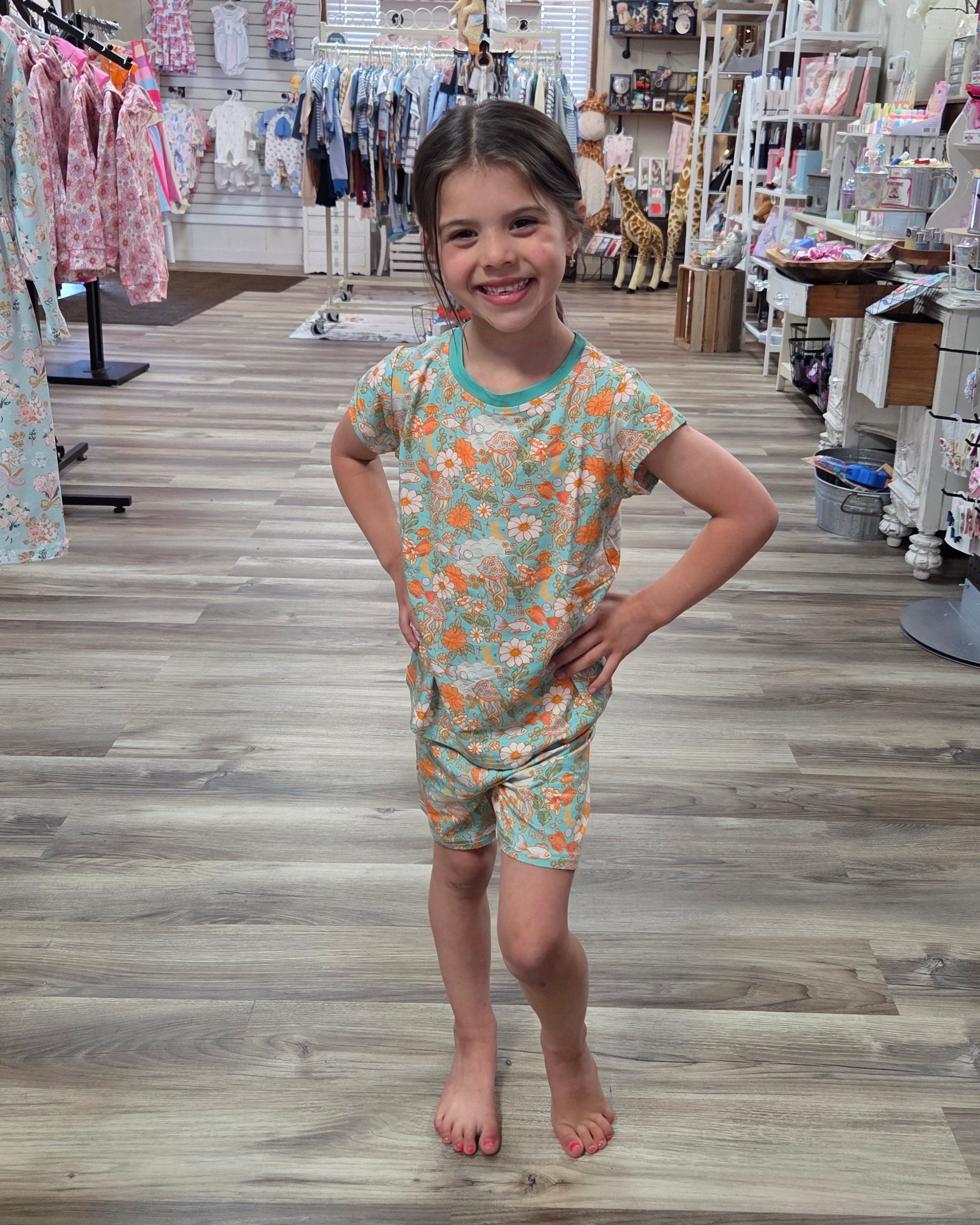 Bamboo Colorful Reef Shorts Set Pajamas A Touch of Magnolia Boutique