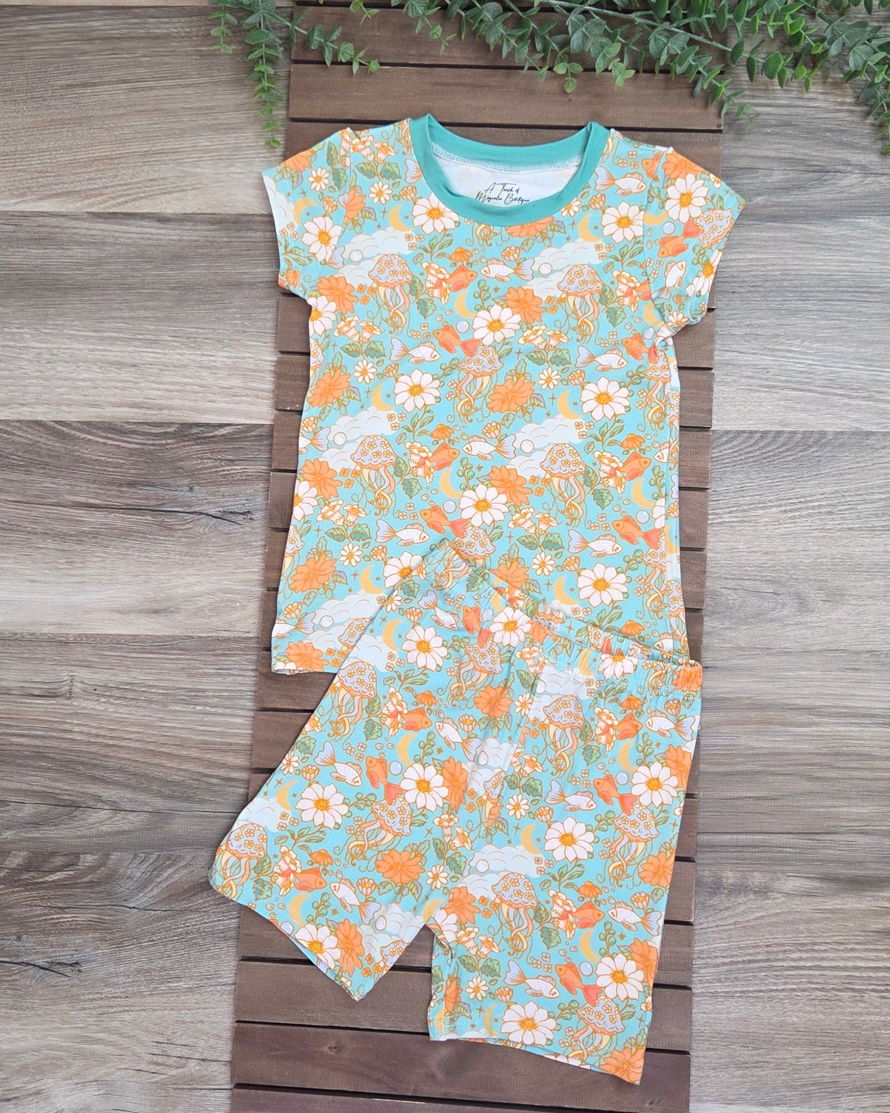 Bamboo Colorful Reef Shorts Set Pajamas A Touch of Magnolia Boutique