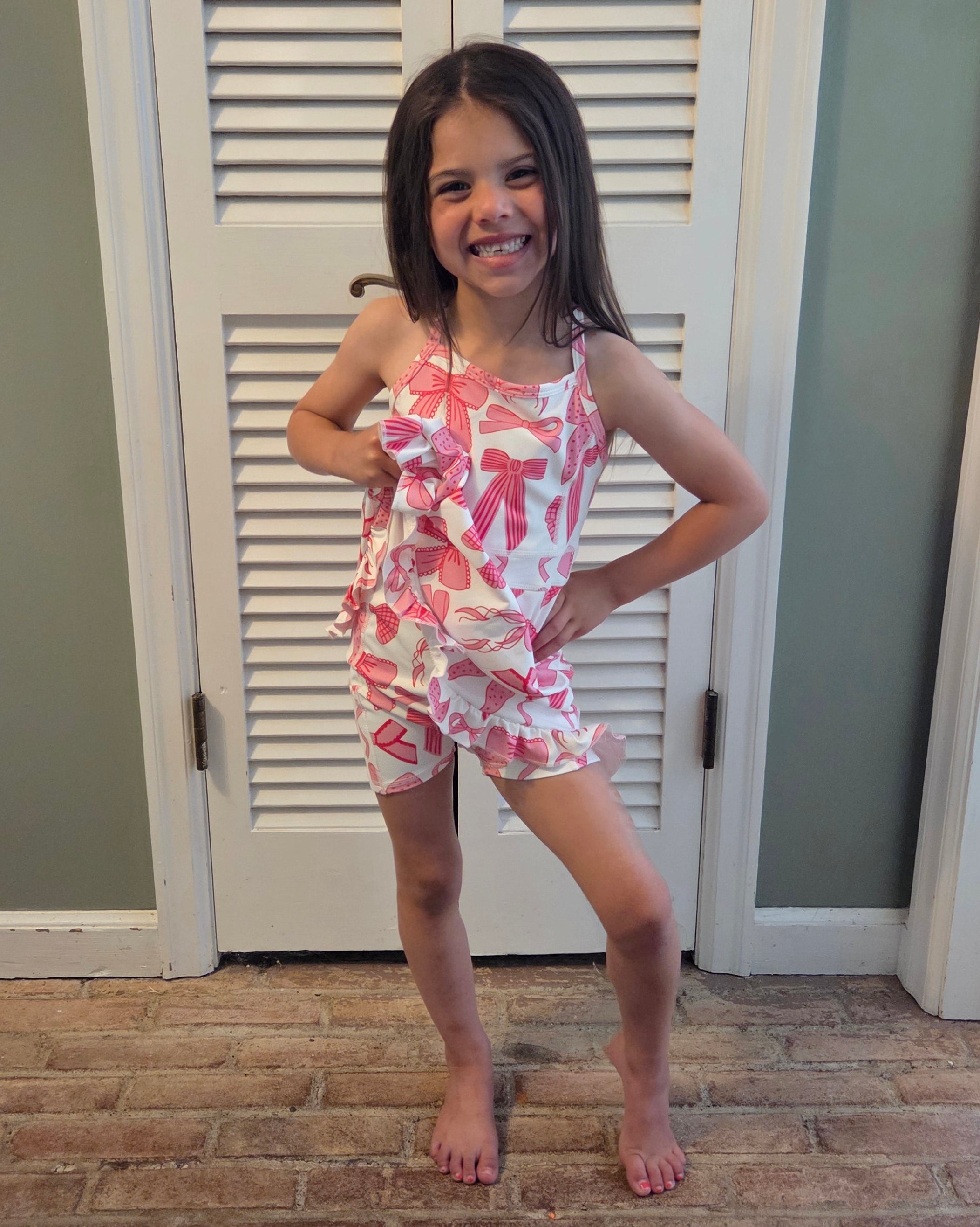 Pink Bows Athletic Yoga Dress A Touch of Magnolia Boutique