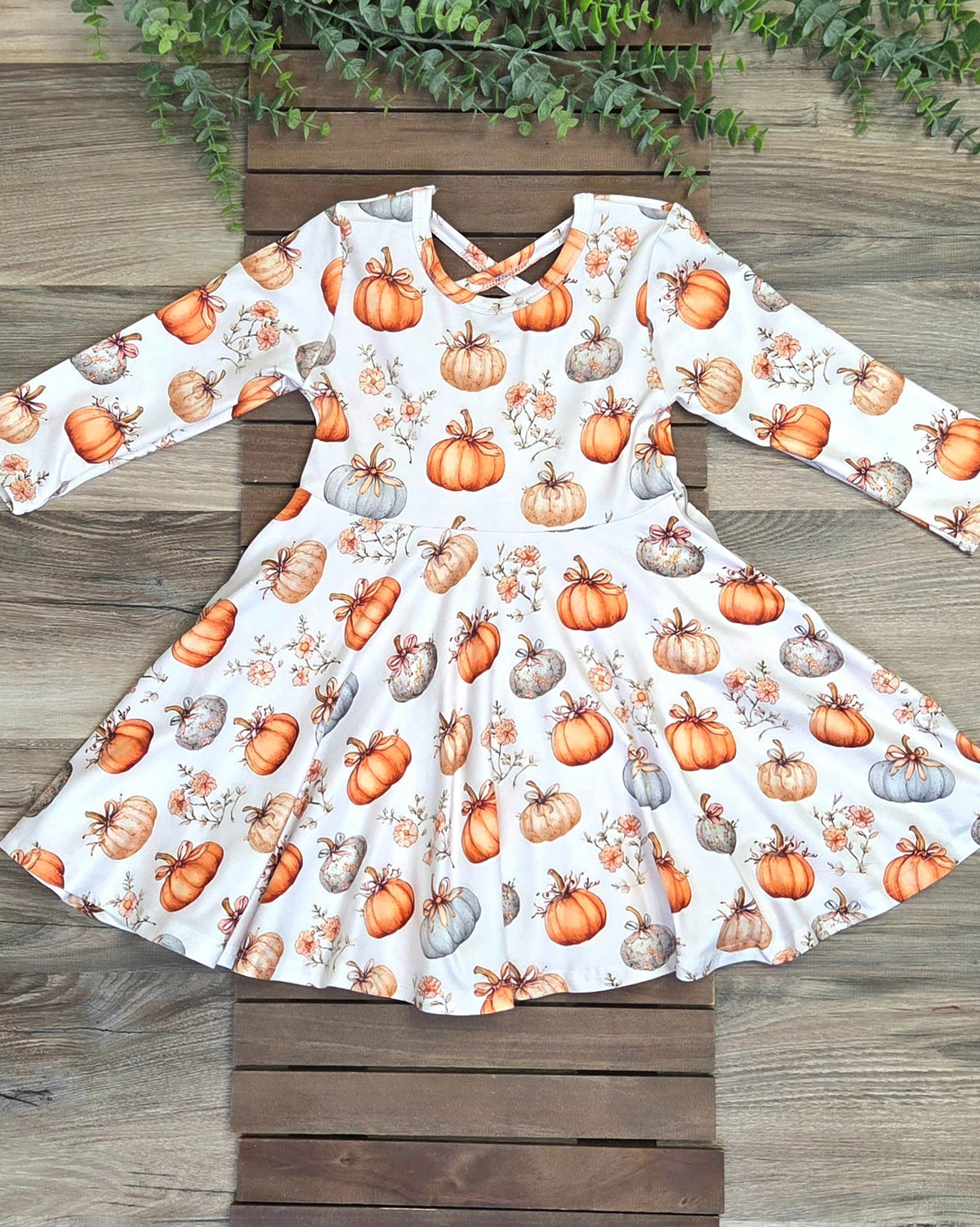 Pumpkin Floral Twirl Dress A Touch of Magnolia Boutique