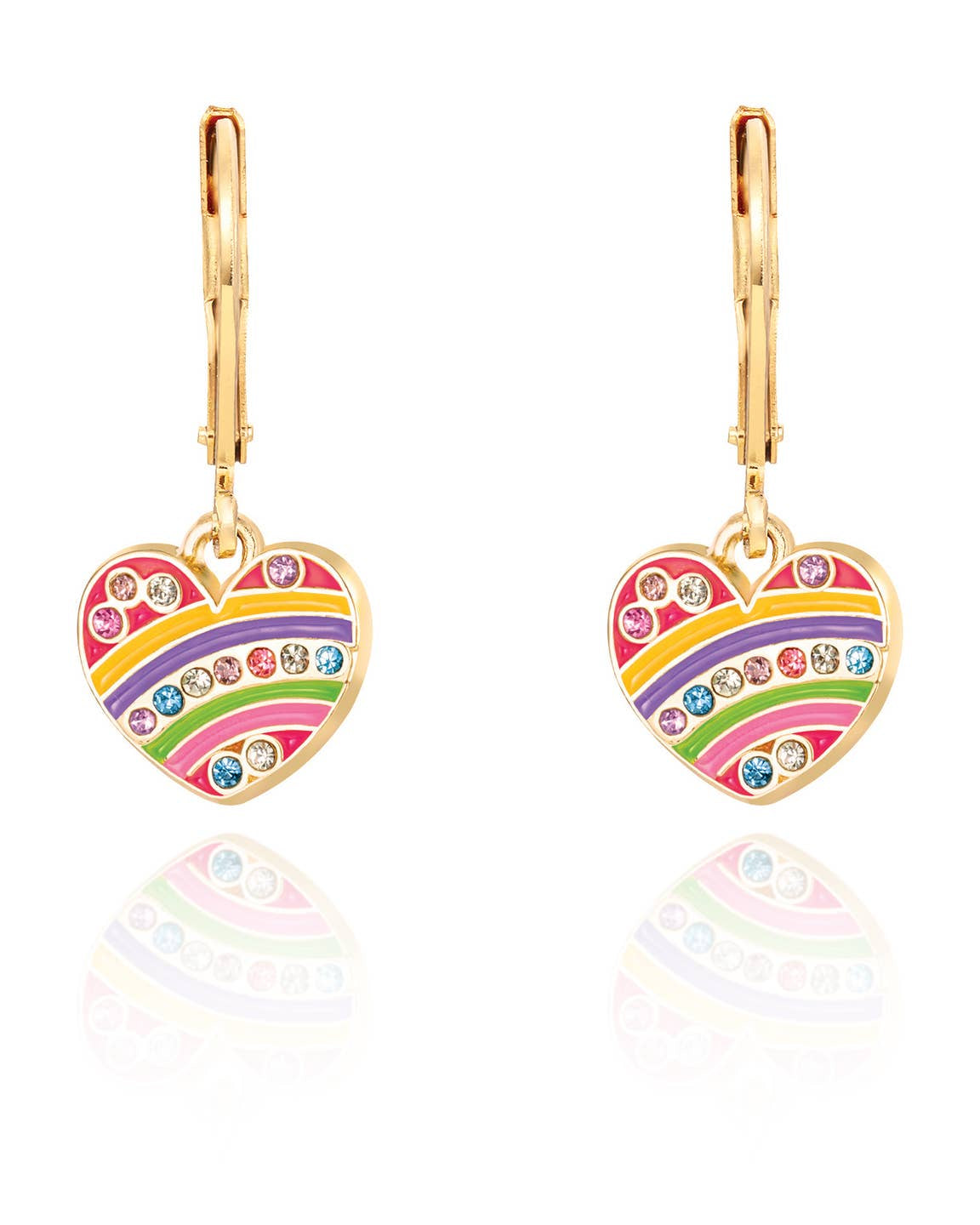 Crystal Rainbow Heart | Leverback Dangle Earrings A Touch of Magnolia Boutique