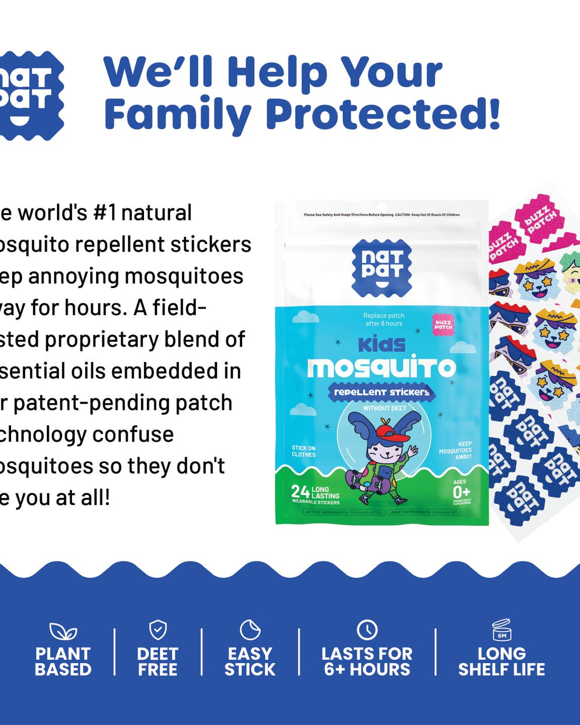 NATPAT Mosquito repellent stickers A Touch of Magnolia Boutique