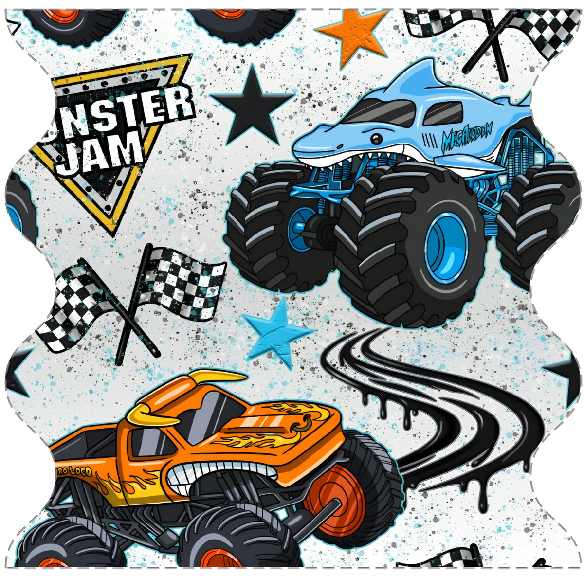 Bamboo El Toro Loco & Megalodon Monster Truck Two-Piece Pajama Set A Touch of Magnolia Boutique