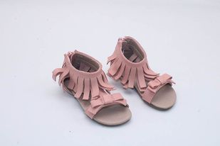 Mae Fringe Open Toe Sandals-Textured Pink Leather  A Touch of Magnolia Boutique   