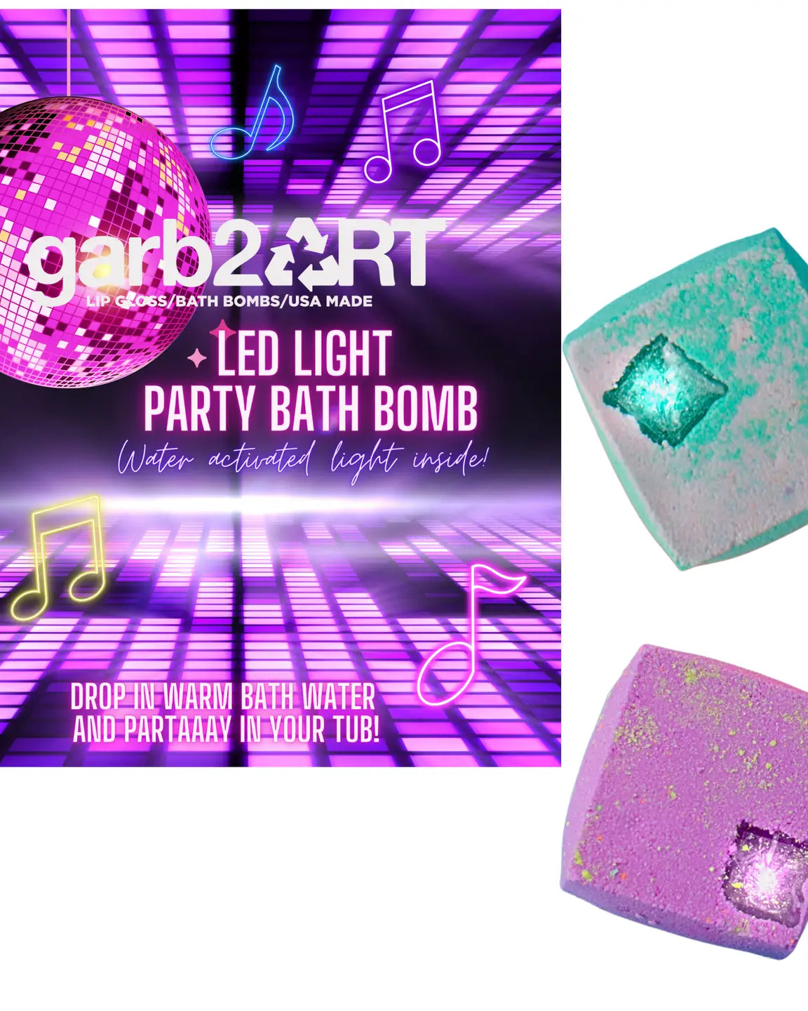Surprise Bath Bomb | Water Activated Led Party Bath Bombs A Touch of Magnolia Boutique