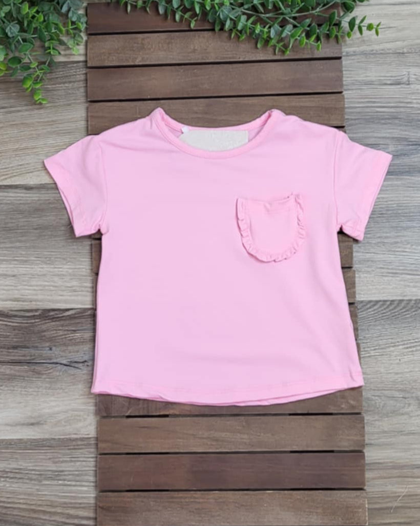 Bubblegum Pink Ruffle Pocket top A Touch of Magnolia Boutique