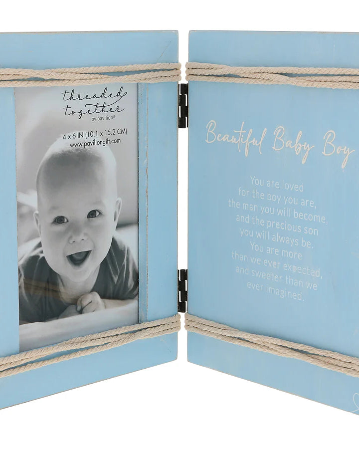 Beautiful Baby Boy - 5.5" x 7.5" Hinged Sentiment Picture frame A Touch of Magnolia Boutique