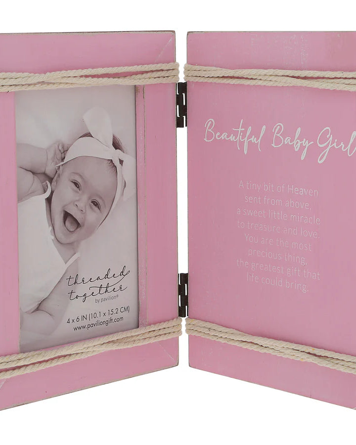Beautiful Baby Girl - 5.5" x 7.5" Hinged Sentiment Picture frame A Touch of Magnolia Boutique