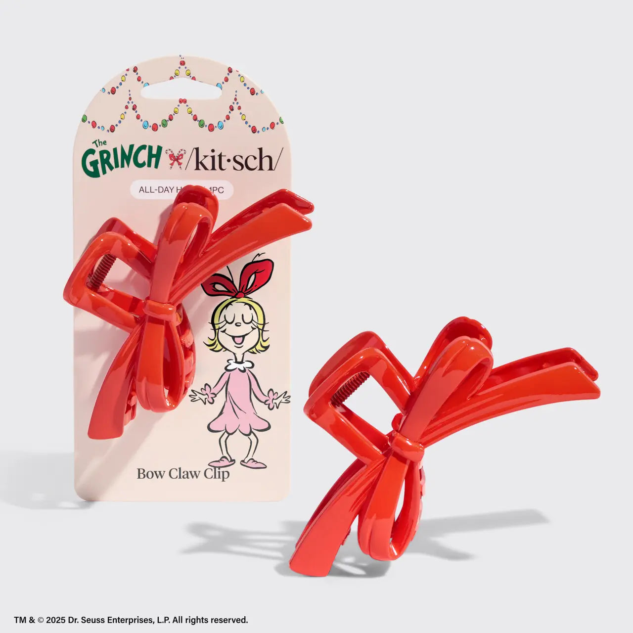The Grinch X Kitsch Red Bow Claw Clip A Touch of Magnolia Boutique