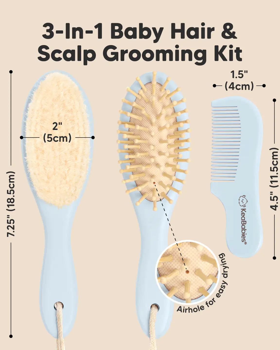 Baby Hair Brush and Comb Set (pink or blue) A Touch of Magnolia Boutique