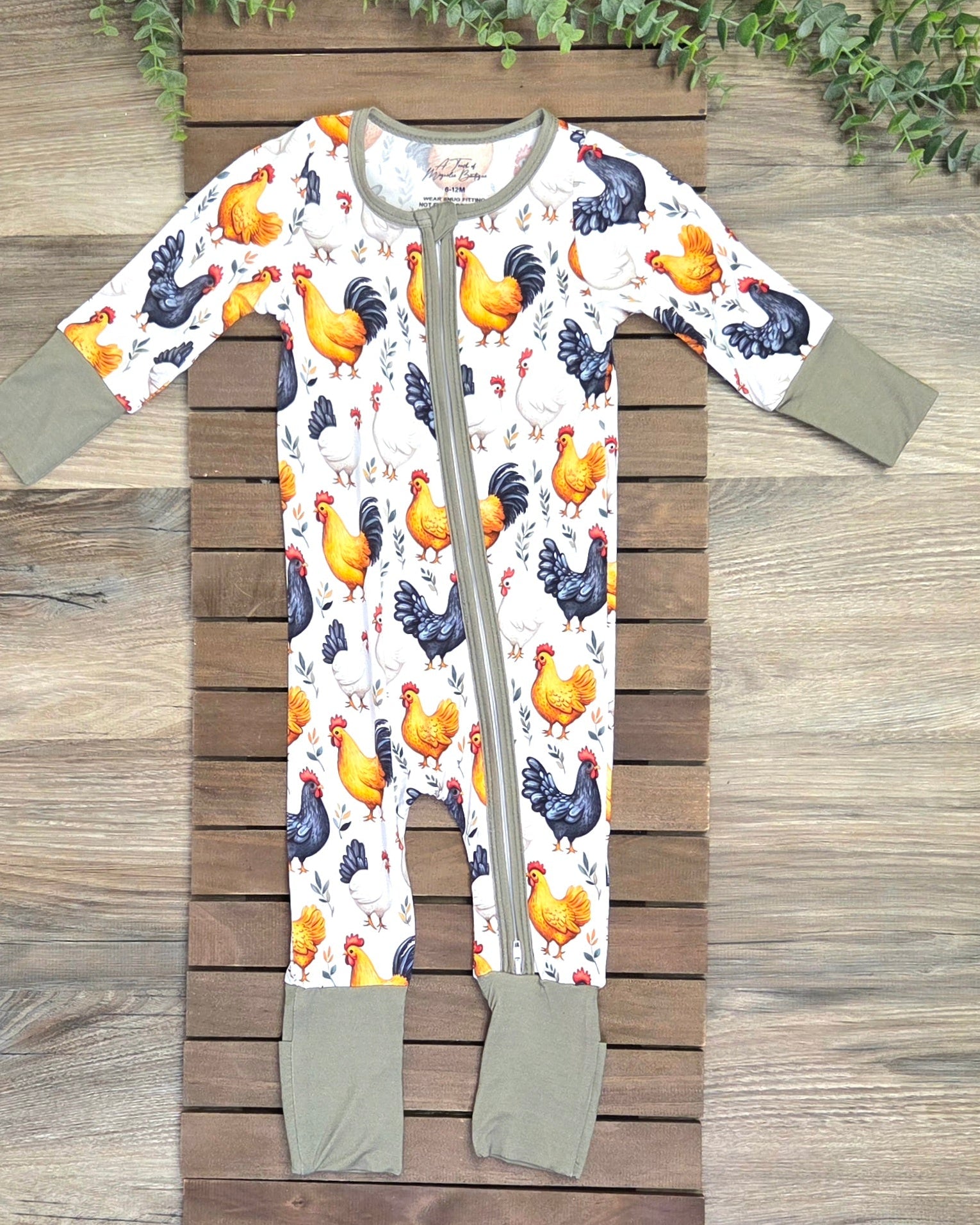 Bamboo Chicken Zippie Romper/Sleeper A Touch of Magnolia Boutique
