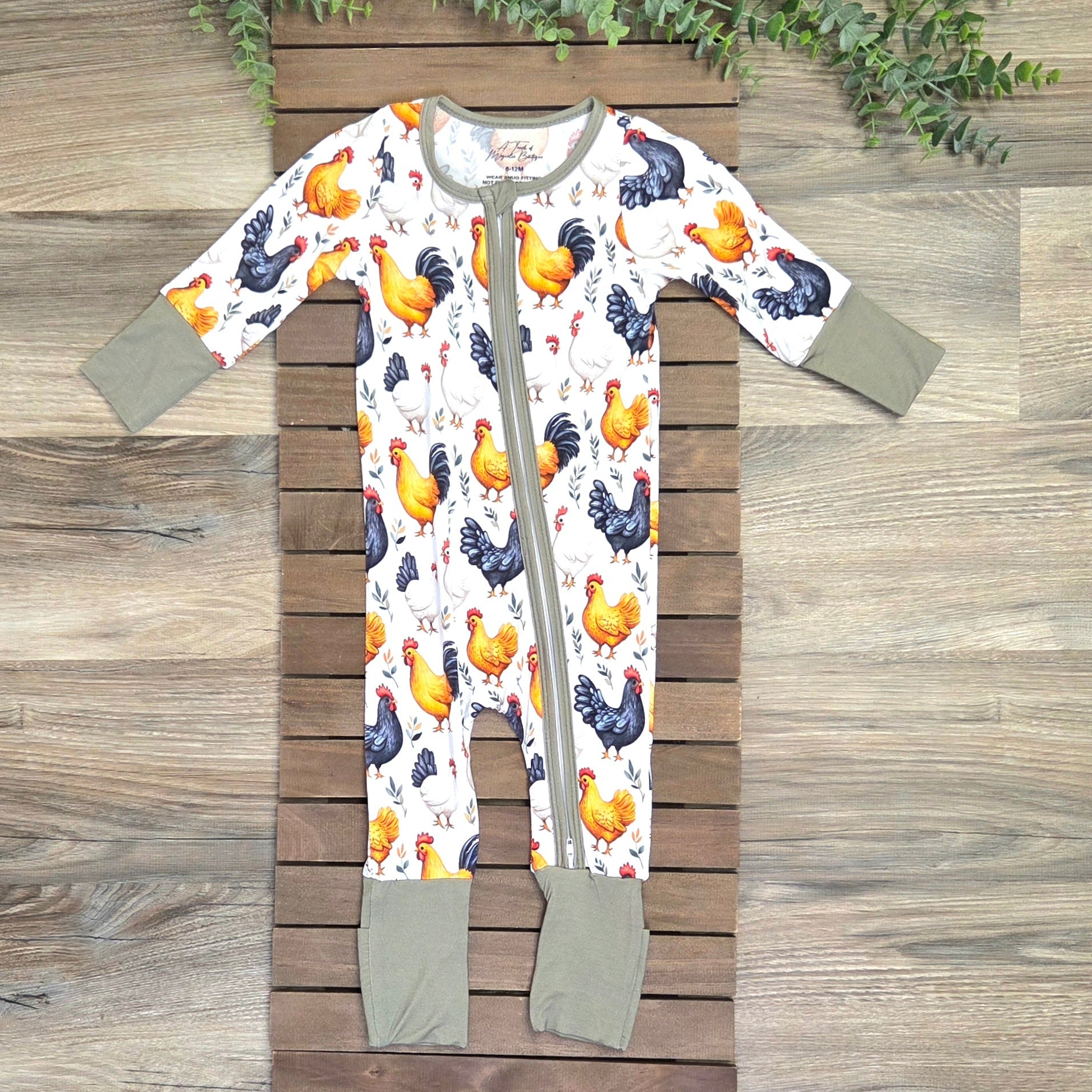 Bamboo Chicken Zippie Romper/Sleeper A Touch of Magnolia Boutique