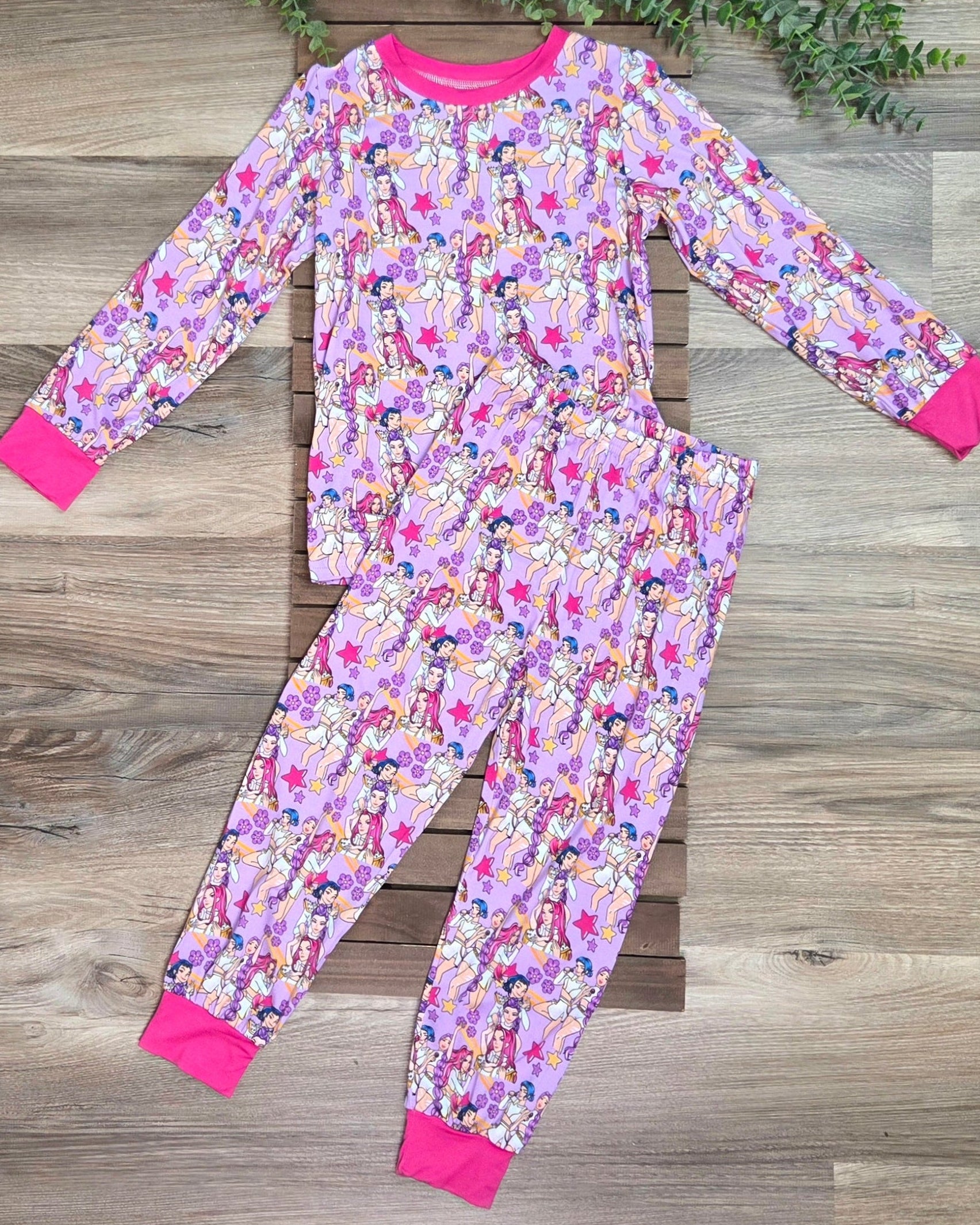 Bamboo Pajama 2 piece Set- Pop Star Themed A Touch of Magnolia Boutique