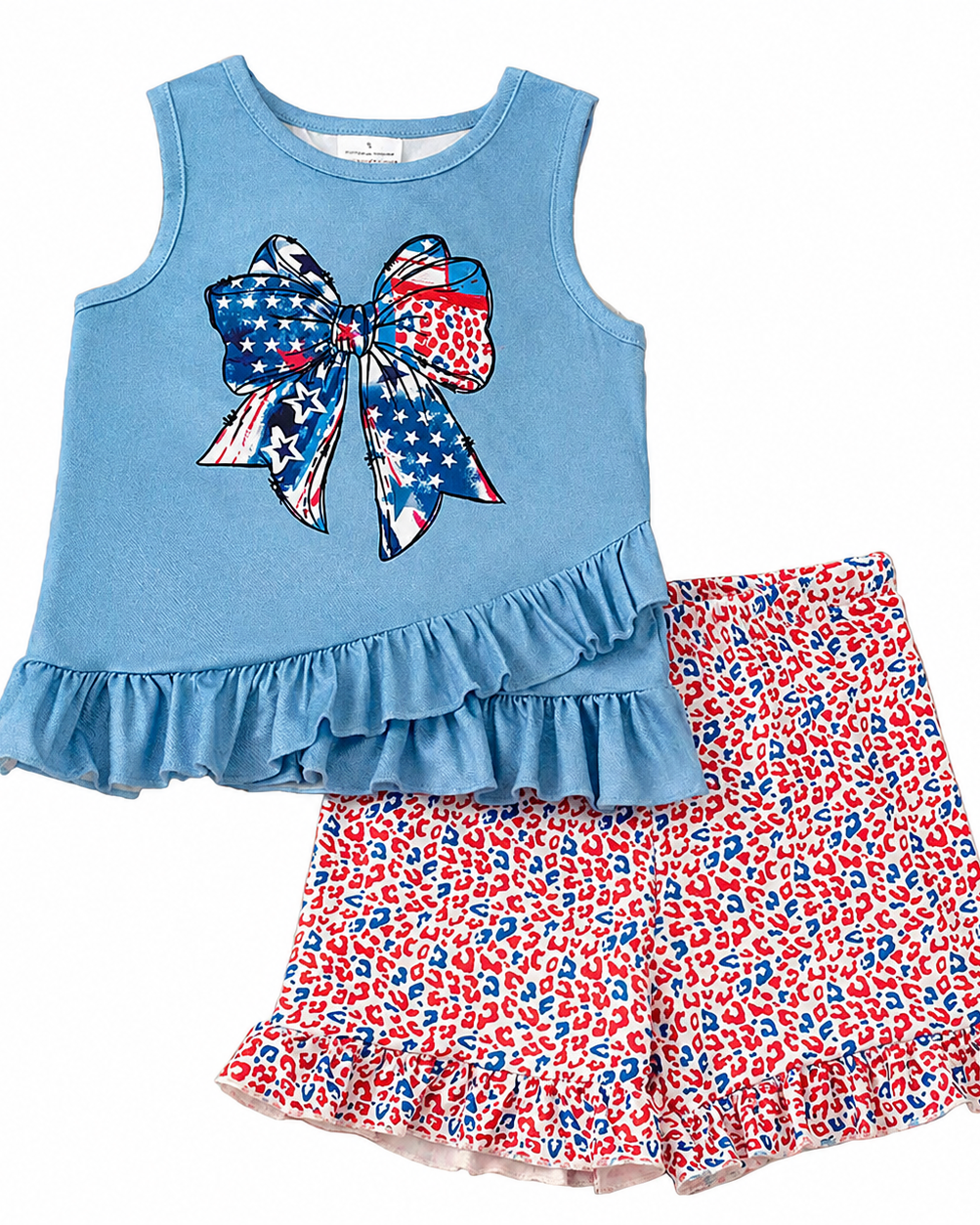 Stars & Stripes Bow Ruffle Shorts Set A Touch of Magnolia Boutique