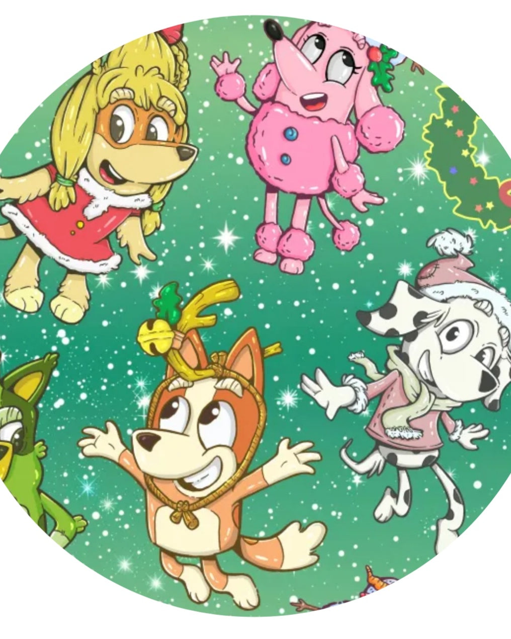 Bamboo Two-Piece Pajama Set-Christmas Character Mashup Print A Touch of Magnolia Boutique