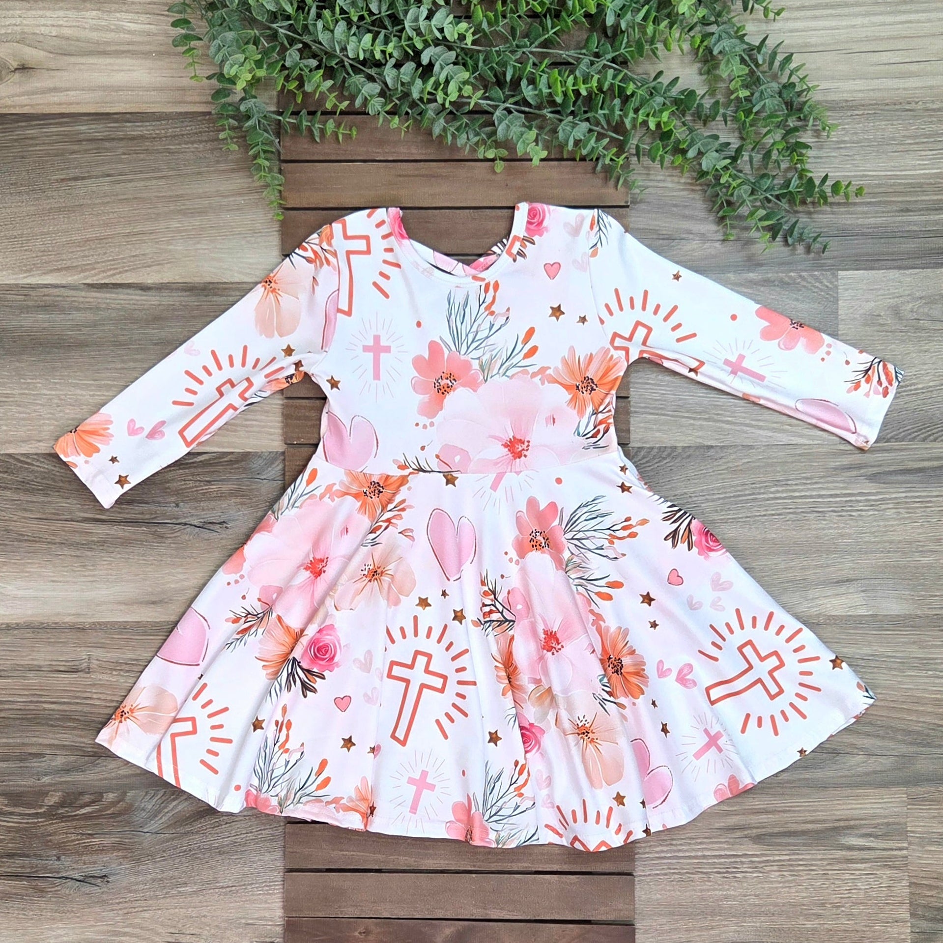 Faith & Flowers Cross Twirl Dress A Touch of Magnolia Boutique
