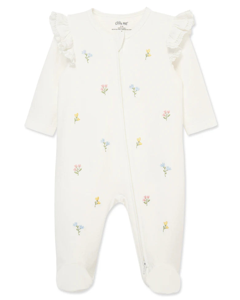 Floral 2-Way-Zip Footed One-Piece A Touch of Magnolia Boutique