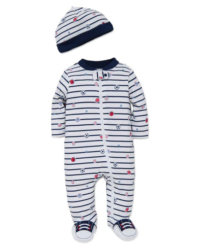 Sports Star Footie/hat Sleep/Play Zippie A Touch of Magnolia Boutique