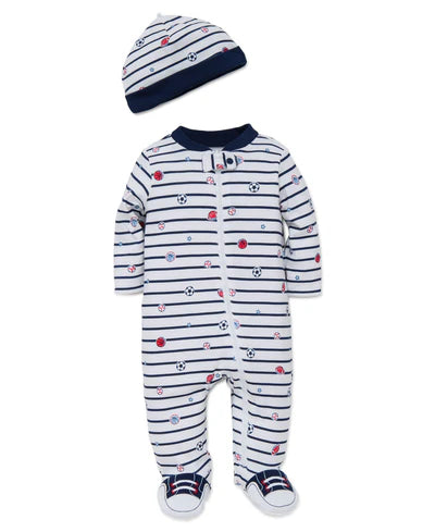Sports Star Footie/hat Sleep/Play Zippie A Touch of Magnolia Boutique