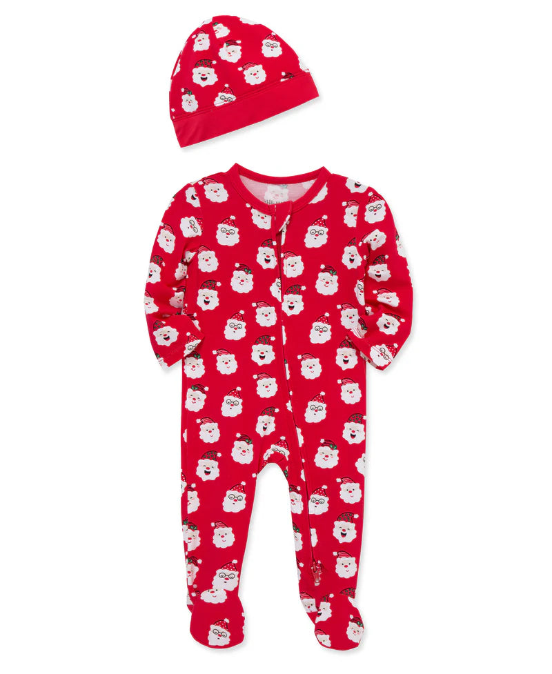 Fun Santa Footie and Hat Set- Bamboo A Touch of Magnolia Boutique