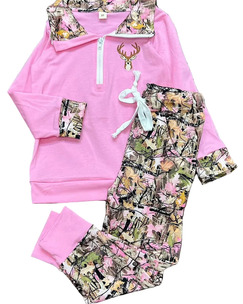Pretty In Pink Deer Camo Jogger Set A Touch of Magnolia Boutique