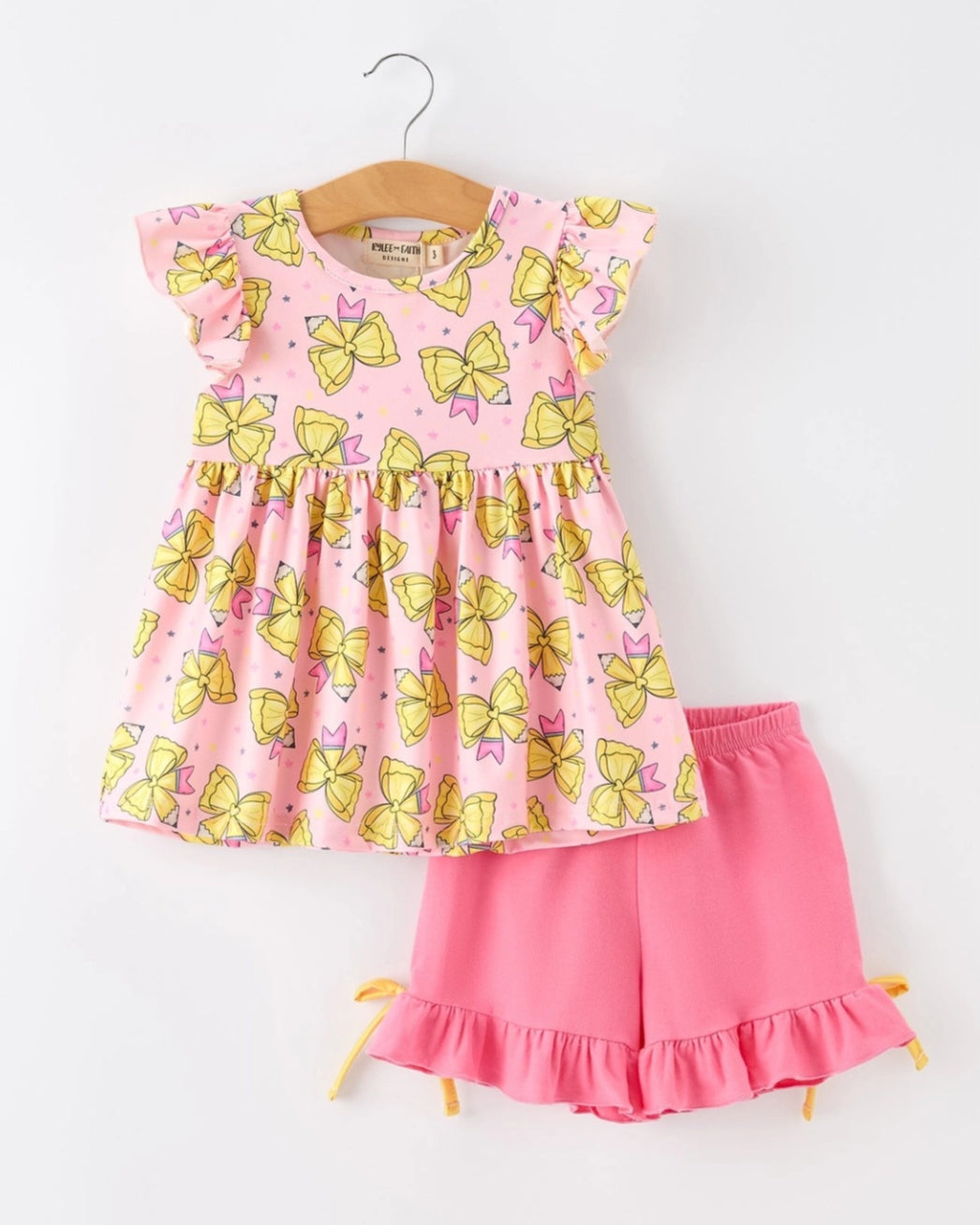 Pretty Pencil Bows & Ruffles Short Set A Touch of Magnolia Boutique
