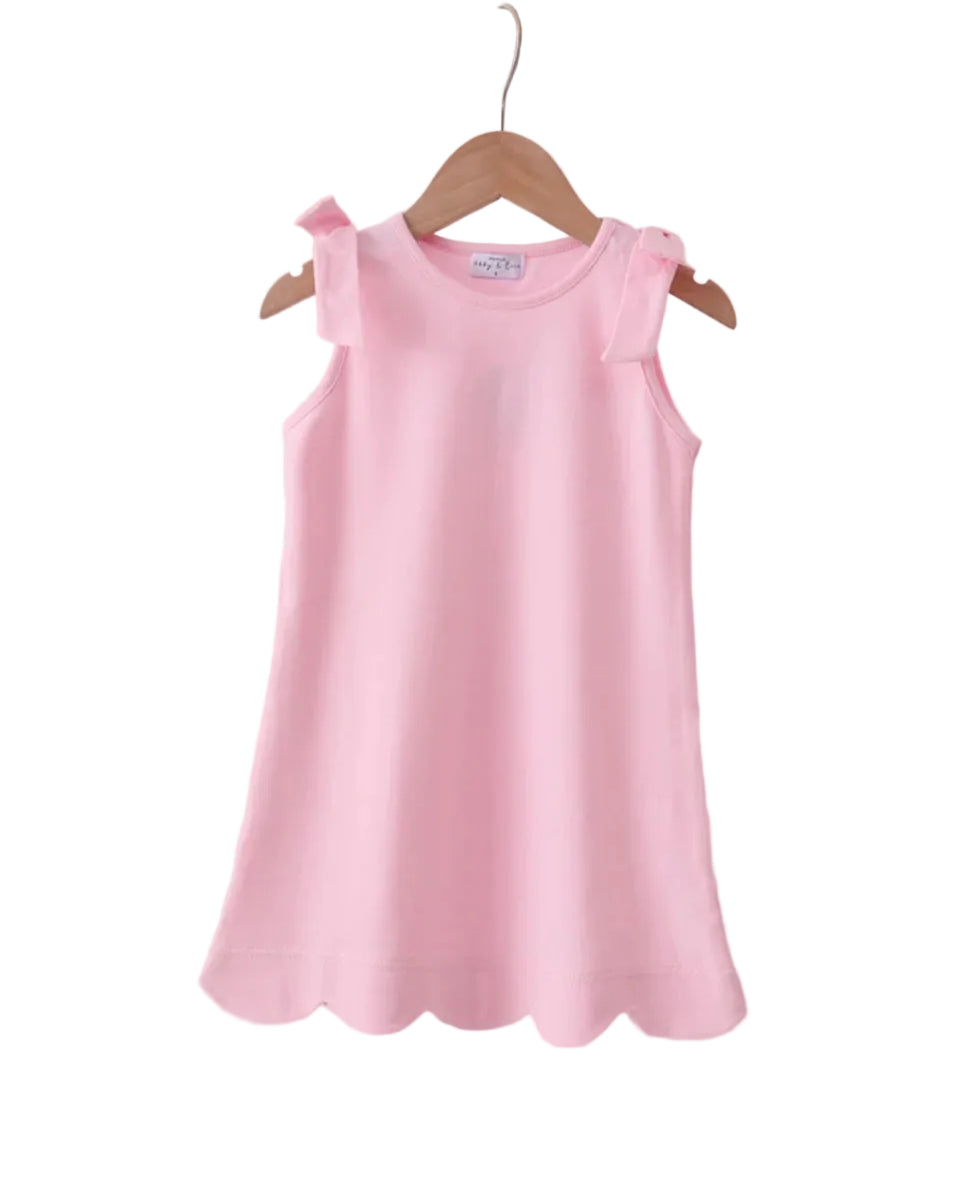 Pink Scallop Hem Sleeveless Dress A Touch of Magnolia Boutique