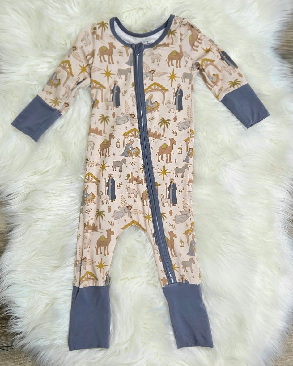 Bamboo Away in a Manger Baby Zipper Romper & Sleeper A Touch of Magnolia Boutique