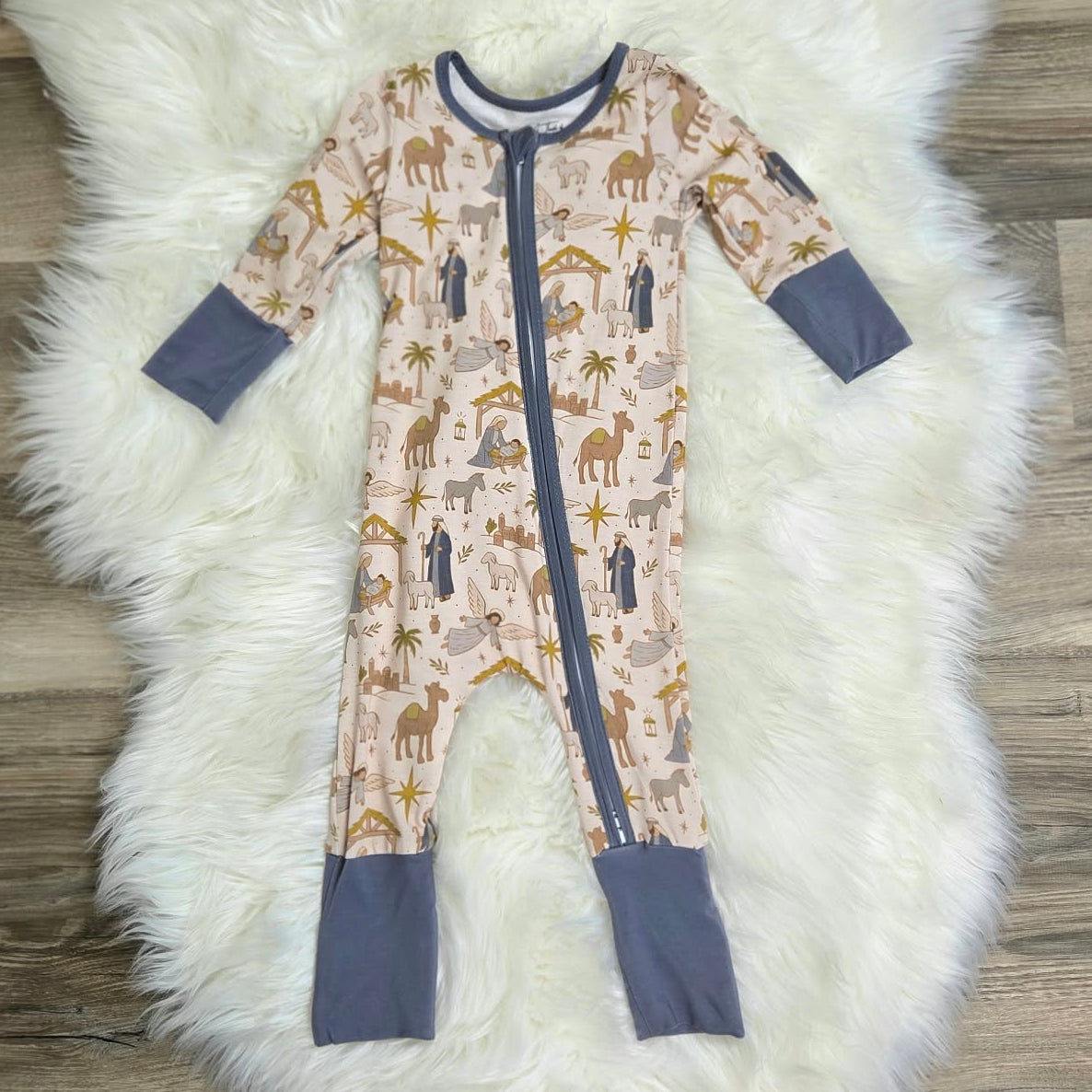 Bamboo Away in a Manger Baby Zipper Romper & Sleeper A Touch of Magnolia Boutique
