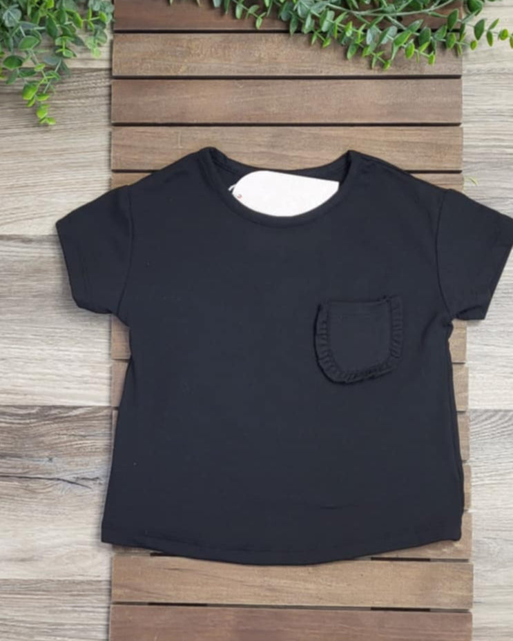 Black Ruffle Pocket top A Touch of Magnolia Boutique