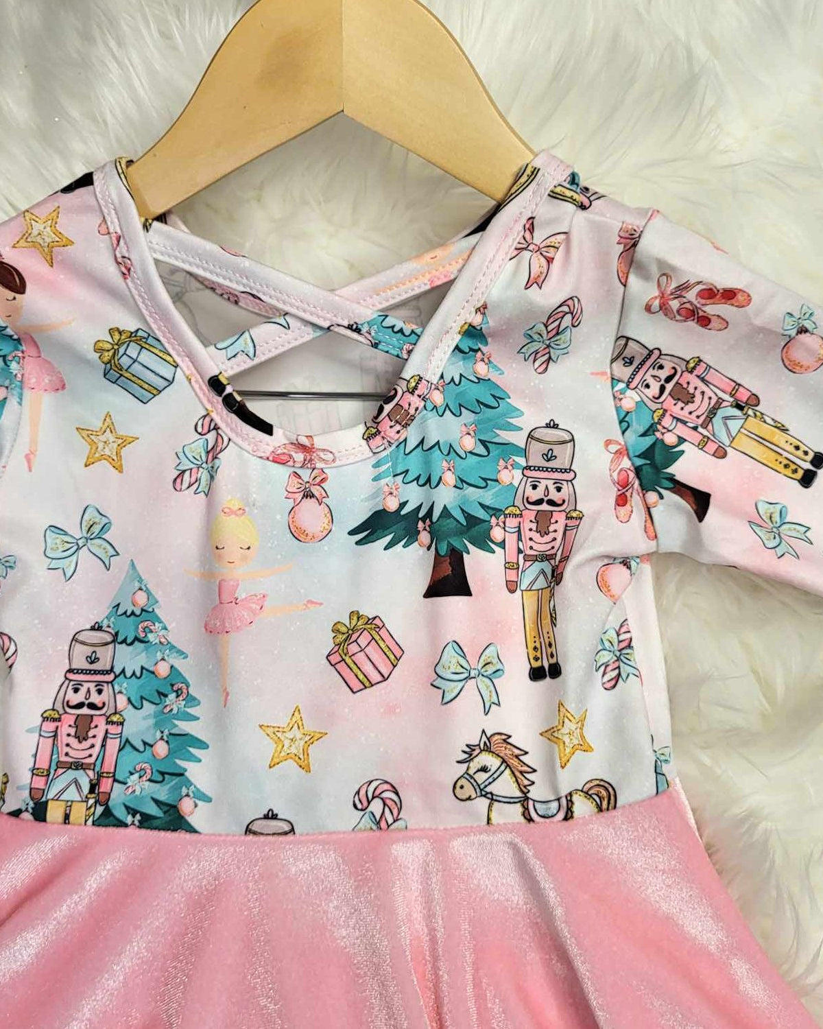 Nutcracker Ballet with Pink Velvet Dress A Touch of Magnolia Boutique