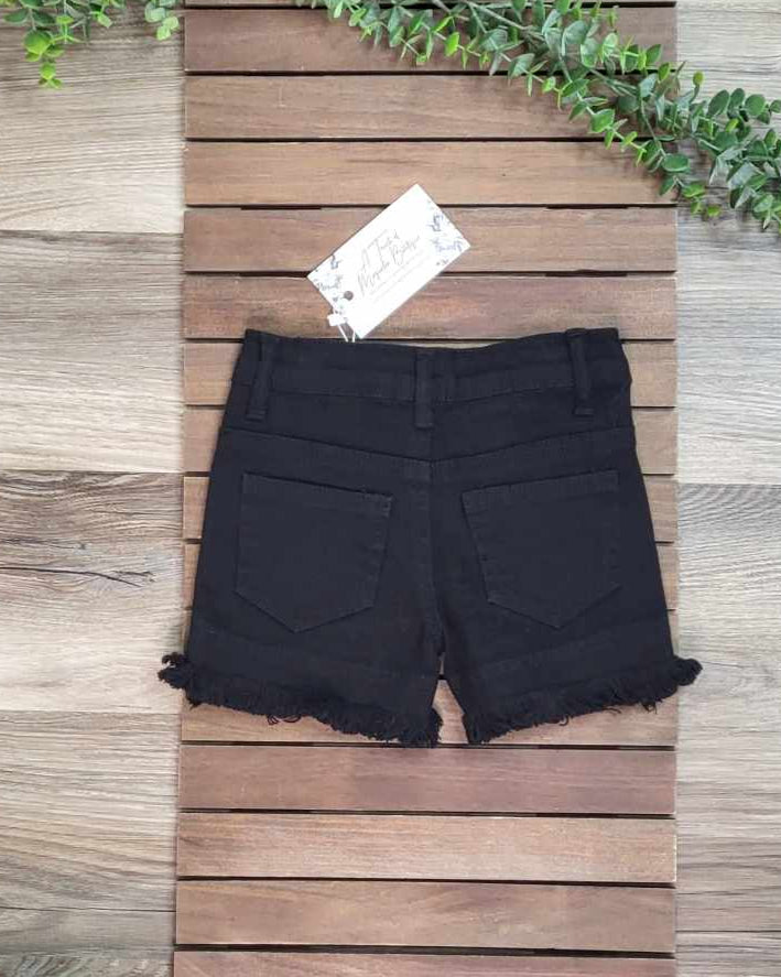 Black Denim Shorts w/ frayed hem A Touch of Magnolia Boutique