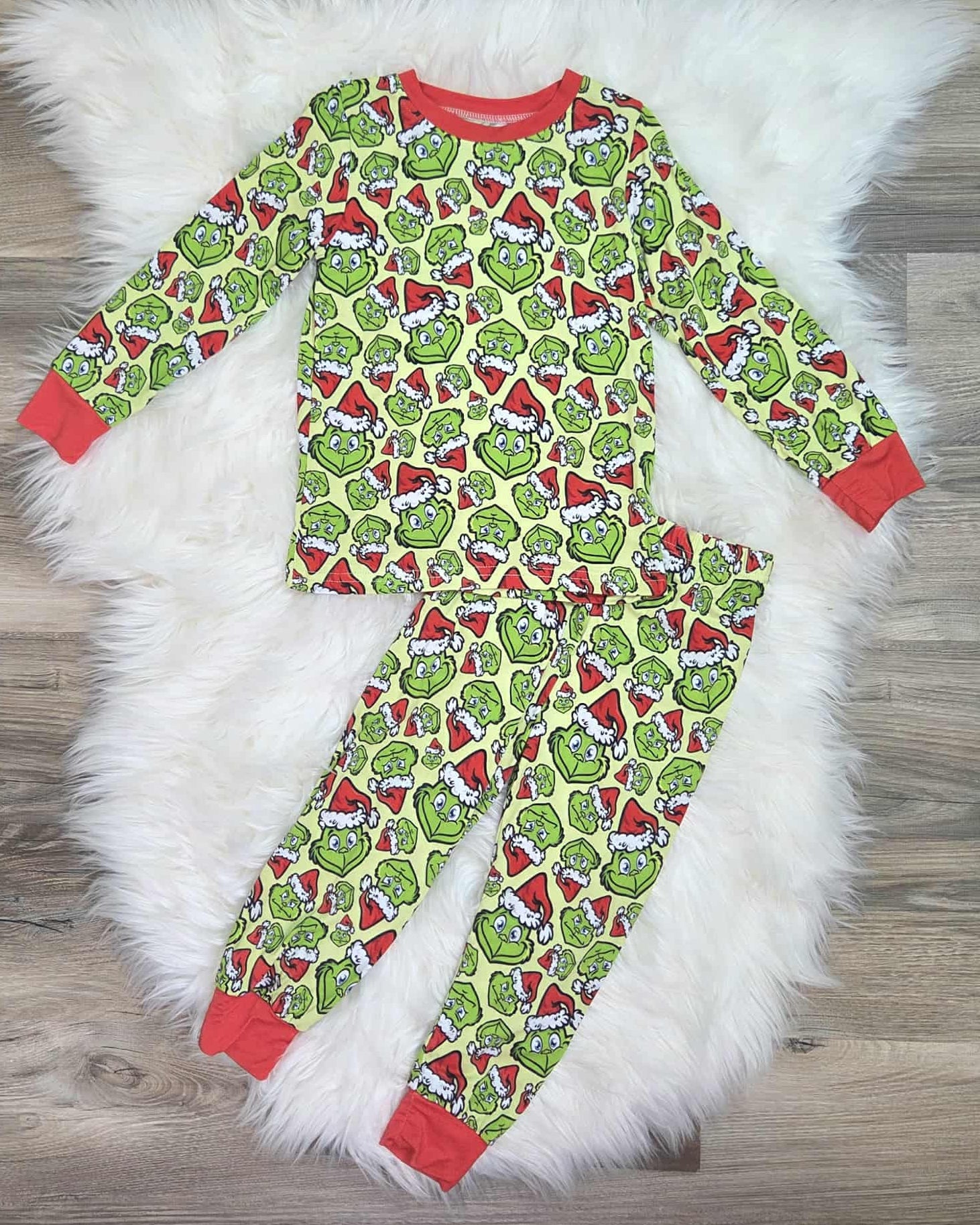 Bamboo Green Guy Santa Two-Piece Pajama Set A Touch of Magnolia Boutique
