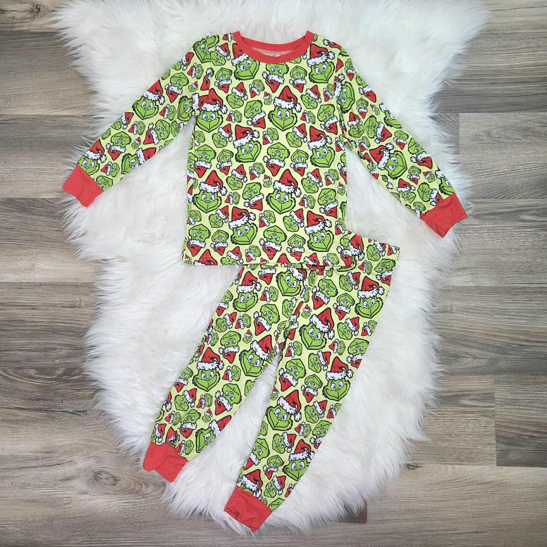 Bamboo Green Guy Santa Two-Piece Pajama Set A Touch of Magnolia Boutique
