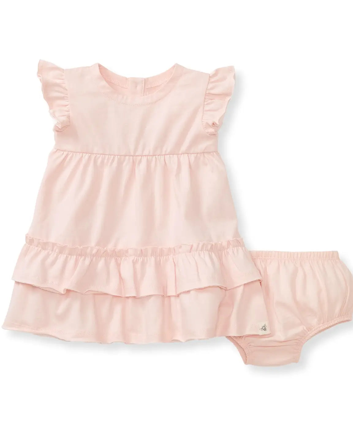 Baby Girl Sleeveless Pale Pink Dress with diaper cover A Touch of Magnolia Boutique