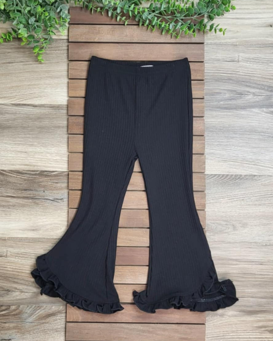 Black Ribbed Flare Leggings A Touch of Magnolia Boutique