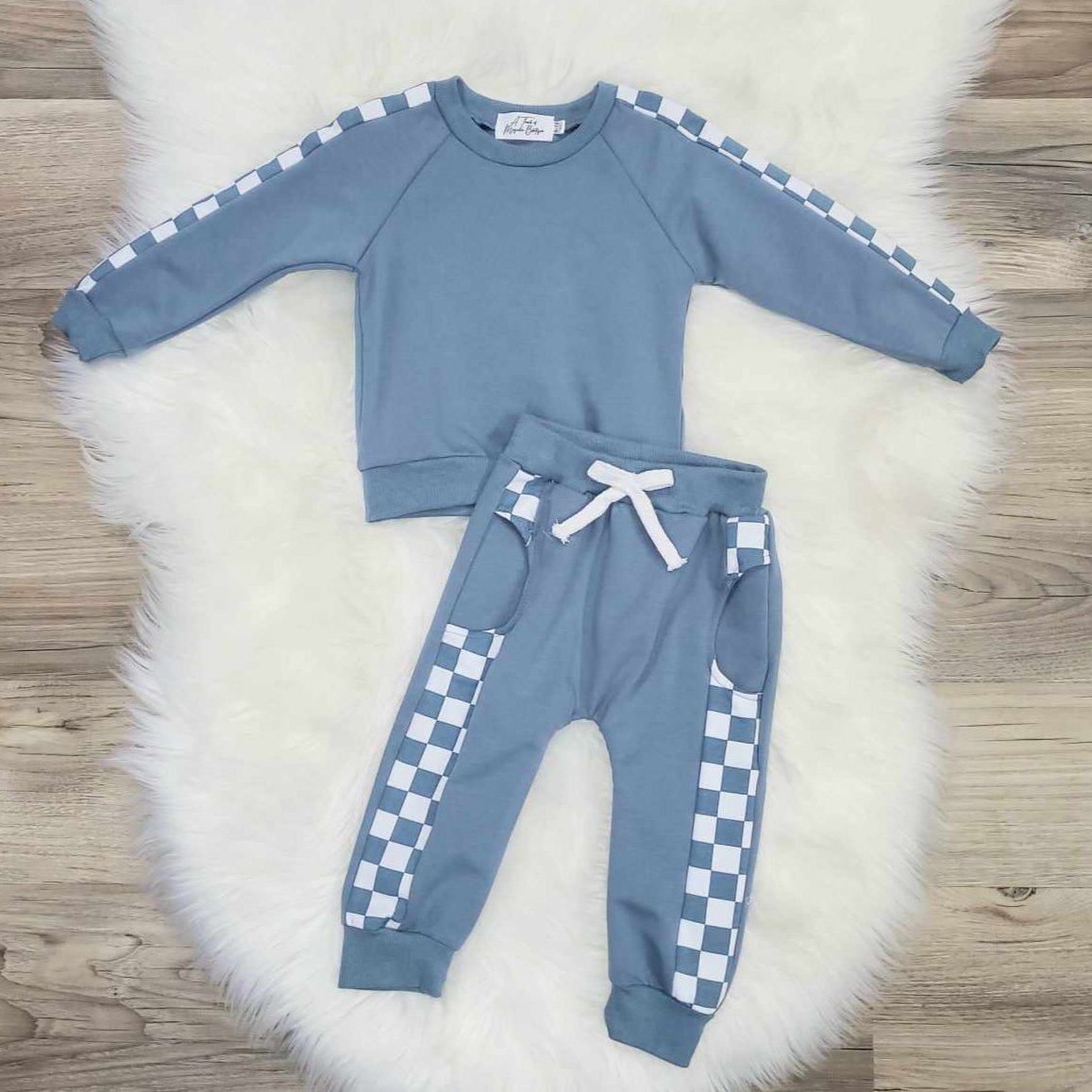Blue Check Jogger Set A Touch of Magnolia Boutique