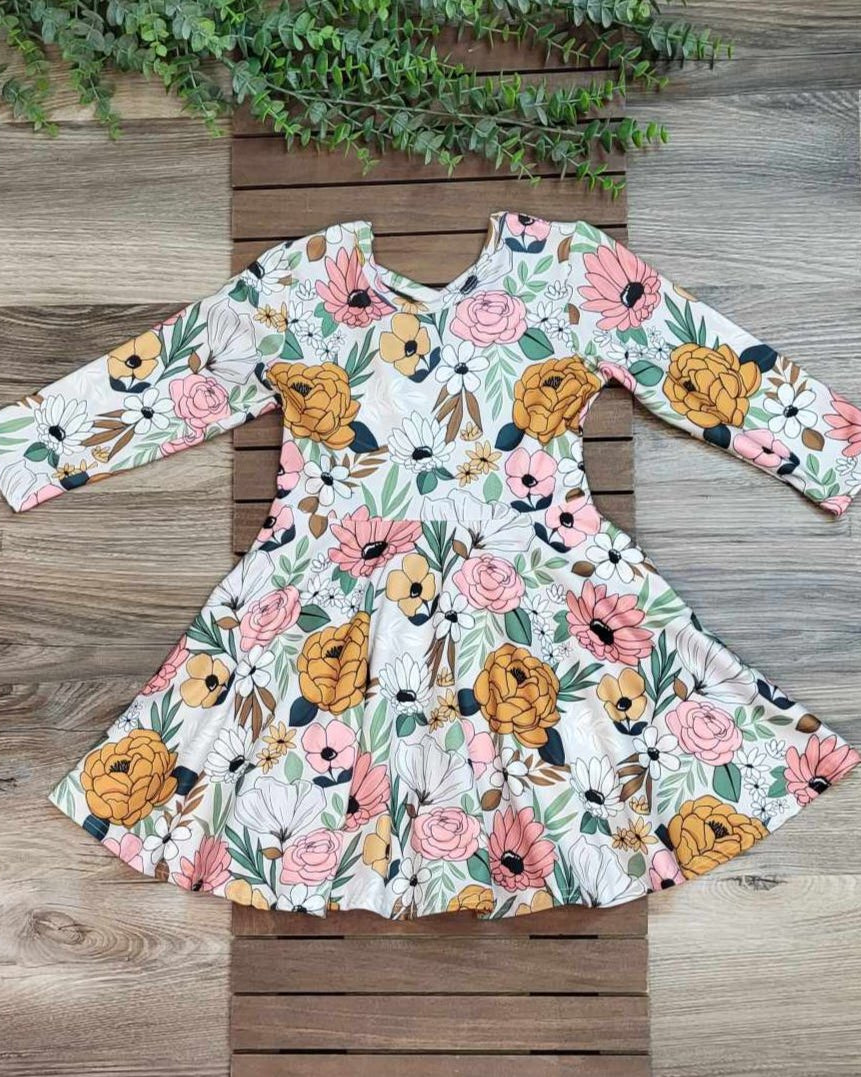 Boho Floral Twirl Dress with Criss-Cross Back A Touch of Magnolia Boutique