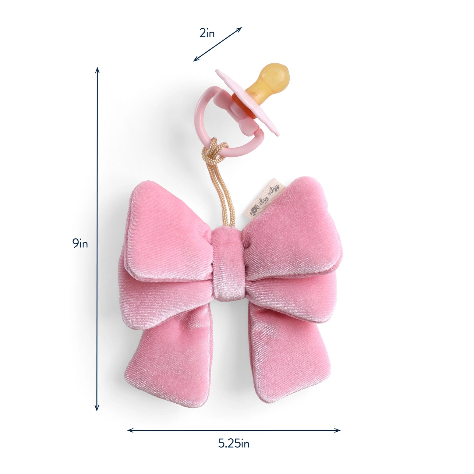 Bitzy Pal Natural Rubber Pacifier & Plush- Bow A Touch of Magnolia Boutique